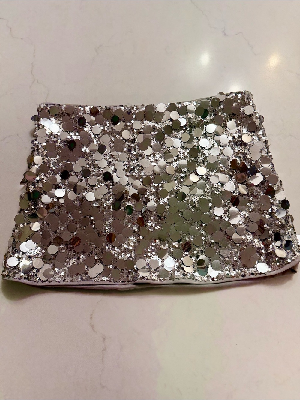 Cider Silver Sequin Mini Skirt